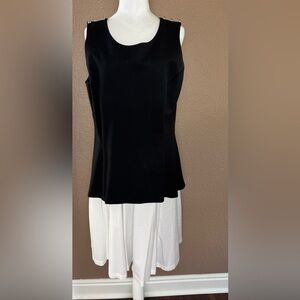 Eloquii Black Sleeveless Top with Silver Button Detail – Size 16